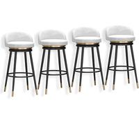 FGJUYLKvchgf Set di 4 sgabelli da bar comodi sgabelli alti girevoli a 360° adatti for bar/taverna(White,65cm(25.6 Inch))