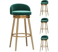 FGJUYLKvchgf Sgabelli da bar con seduta imbottita in velluto, struttura robusta, adatti for isola cucina/sala da pranzo(4pcs - Green)