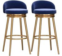 FGJUYLKvchgf Sgabelli da bar con seduta imbottita in velluto, struttura robusta, adatti for isola cucina/sala da pranzo(2pcs - Blue)