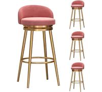 FGJUYLKvchgf Sgabelli da bar con seduta imbottita in velluto, struttura robusta, adatti for isola cucina/sala da pranzo(4pcs - Pink)