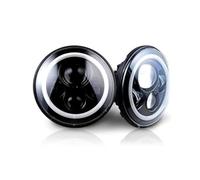 FGKDLDZCZM Copertura Vetro Faro Per Jeep Per Wrangler Per JK Per TJ Gruppo Ottico Anteriore A LED Da 7 Pollici Nero Fari Anteriori A LED Halo Da 7 Pollici 2 Pezzi Accessori Per Auto(2pcs black)