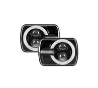 FGKDLDZCZM Copertura Vetro Faro Per Jeep Per Wrangler Per YJ Per Cherokee Per XJ Fari Anteriori 2 Pezzi 7X6 5X7 Fari A LED Per Auto Gruppo Ottico Quadrato H4