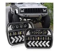 FGKDLDZCZM Copertura Vetro Faro Per Jeep Per Wrangler Per YJ Per XJ Per MJ Per GMC 2 Pezzi 5x7 7x6 Fari Anteriori Antiriflesso Anabbaglianti DRL Freccia Indicatore Direzione