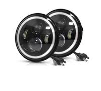 FGKDLDZCZM Copertura Vetro Faro Per Lada 4x4 Per Urban Per Niva Fari Anteriori 2 Pezzi Fari A LED Da 7" Fari Ad Angolo Retto H4 Halo Accessori Per Auto.