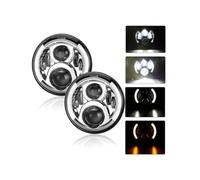 FGKDLDZCZM Copertura Vetro Faro Per Land Per Rover 90 110 Per Defender 90 Fari Anteriori 1 Paio Di Luci Di Marcia 75W Auto H4 7 Pollici Angel Eyes H4 Accessori Per Fari(A 2x 40b 1pair)