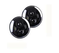 FGKDLDZCZM Copertura Vetro Faro Per Land Per Rover Per Defender Faro Anteriore Per Auto Gruppo Ottico Anteriore 2 Pezzi 80W Nero 7" Fari A LED 4X4 Gruppo Ottico Rotondo Da 7 Pollici(A)