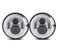FGKDLDZCZM Copertura Vetro Faro Per Toyota Per FJ Per Cruiser Per Land Per Cruiser Per FJ40 Per FJ45 Per FJ60 Fari Anteriori Faro Anteriore Faro Anteriore 4X4 Da 7 Pollici(40w Halo Lamp Silver)