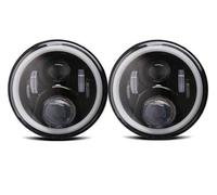 FGKDLDZCZM Copertura Vetro Faro Per Toyota Per FJ Per Cruiser Per Land Per Cruiser Per FJ40 Per FJ45 Per FJ60 Fari Anteriori Faro Anteriore Faro Anteriore 4X4 Da 7 Pollici(50w Halo light Black)