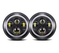 FGKDLDZCZM Copertura Vetro Faro Per Toyota Per FJ Per Cruiser Per Land Per Cruiser Per FJ40 Per FJ45 Per FJ60 Fari Anteriori Faro Anteriore Faro Anteriore 4X4 Da 7 Pollici(45w Halo light Black)