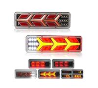 FGKDLDZCZM Fanale Posteriore A LED Per Auto Impermeabile Con Flusso Sterzo Freno Retromarcia Fendinebbia Gruppi Ottici Posteriori 2 Pezzi 12 V/24 V Rimorchio Camion Fanale posteriore