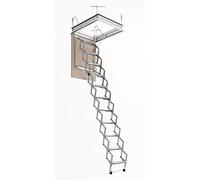 Fgm Scale - Scala Retrattile Manuale Pantografo Soffitta | Discesa Gradino Lato 80 | Misura 80x120 H=276-300 cm