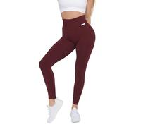 FGM04 Donna - Leggings Shape-Up 2.0 Pancia Piatta (IT, Testo, XL, Regular, Regular, Standard, Bordeaux)