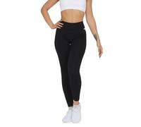 FGM04 Donna - Leggings Shape-Up 2.0 Pancia Piatta (IT, Testo, XS, S, Regular, Regular, Standard, Nero)