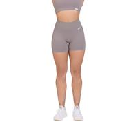 FGM04 Donna - Shorts Basic Sportivi da Donna, XS-S/M-L, Blu/Grigio/Nero/Rosa, Vita Alta 11cm, 100% Made in Italy, Senza Cuciture, Regular Fit (IT, Testo, M, L, Regular, Regular, Grigio Satellite)