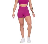 FGM04 Donna - Shorts Basic Sportivi da Donna, XS-S/M-L, Blu/Grigio/Nero/Rosa, Vita Alta 11cm, 100% Made in Italy, Senza Cuciture, Regular Fit (IT, Testo, XS, S, Regular, Regular, Pink Power)