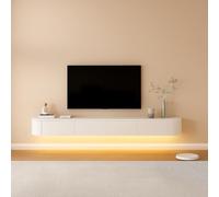 FGNIXLN Mobile basso per TV, 160 - 240 cm, per il soggiorno, adatto per il soggiorno e la camera da letto (bianco LED, 160 cm)