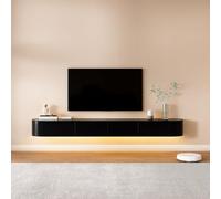 FGNIXLN Mobile basso per TV, 160 - 240 cm, per il soggiorno, adatto per il soggiorno e la camera da letto (LED nero, 160 cm)