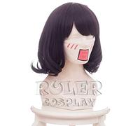 FGO Fate Grand Order Katsushika Hokusai Panino corto Ondulato Viola Resistente al calore Capelli sintetici Cosplay Festa di Halloween + Cappellino parrucca gratuito