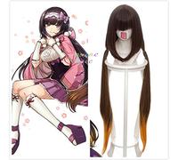 FGO Fate Grand Order Osakabehime Servant Pigtail Lungo marrone sfumato resistente capelli sintetici Cosplay Copricapo + Cappellino parrucca gratuito