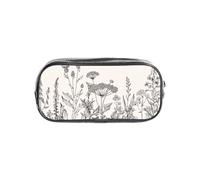 FGPkjh Astuccio trasparente con stampa floreale con erbe botaniche, astuccio trasparente per cancelleria, organizer per penne, matite