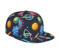 FGPkjh Berretto da baseball unisex con stampa a tema scienza dei cartoni animati, elegante cappello sportivo traspirante per la ventilazione all'aperto uso quotidiano nero