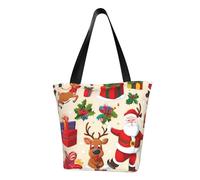 FGPkjh Borsa a tracolla leggera con stampa di Babbo Natale in stile cartone animato, per gite estive, viaggi, escursionismo, lavoro, uso casual