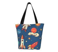 FGPkjh Borsa a tracolla leggera con stampa di razzo nello spazio, per gite estive, viaggi, escursionismo, lavoro, uso casual