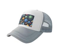 FGPkjh Cappello estivo da baseball con stampa a tema scienza dei cartoni animati Berretto da baseball in rete traspirante unisex alla moda sport all'aperto, grigio, Taglia unica