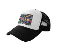 FGPkjh Cappello estivo da baseball con stampa a tema scienza dei cartoni animati Berretto da baseball in rete traspirante unisex alla moda sport all'aperto, Nero , Taglia unica