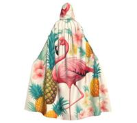FGPkjh Fenicottero e ananas 1 stampa mantello con cappuccio unisex costume accappatoio Cosplay Carnevale Masquerade Festival Performance