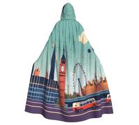 FGPkjh I Love London - Mantello con cappuccio, unisex, per cosplay, carnevale, feste in maschera