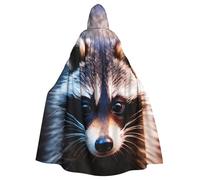 FGPkjh Little Raccoon Face Print Mantello con cappuccio Unisex Costume Robe Cosplay Carnevale Masquerade Festival Performance