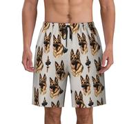 FGPkjh Pantaloncini da bagno da uomo con stampa di pastore tedesco, da spiaggia, atletica, leggero, estivo, surf, sport acquatici, abbigliamento casual, Nero , L