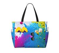 FGPkjh Sfondo con stampa di schizzi di vernice, impermeabile, borsa da viaggio leggera, pieghevole, in tela, per palestra, picnic, vacanze