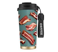 FGPkjh Streaky Bacon Pattern Stampa In Acciaio Inox Tazza Da Viaggio per Ufficio Campeggio Esterno Tazza di Caffè Bevande Container