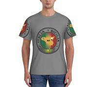 FGPkjh T-shirt da uomo con bandiera italiana e mappa della Sicilia, classica, alla moda, a maniche corte, comoda, per palestra, allenamento, attività sportive, Nero , L
