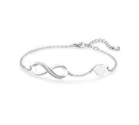 FGT Braccialetto con cuore con simbolo dell'infinito, regalo di Natale e compleanno, per donne, zie, figlia, mamma, nipote, sorella, nonna, regolabile, in acciaio inox, Misura unica, Metallo, Nessuna