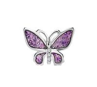 FGT Charm in argento con farfalla viola per bracciali, compatibile con braccialetti Pandora, regalo per donne, ragazze, mamma, nonna, zia, sorelle, amici, Zirconia cubica, Nessuna pietra preziosa