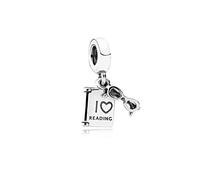 FGT Ciondoli a forma di libro in argento Sterling, per bracciali, collane, ciondoli a forma di cuore, regalo per mamma, donne, ragazze, fidanzata, famiglia, sorelle, zia, nipote, festa della mamma,