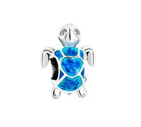 FGT Ciondolo a forma di tartaruga marina blu, compatibile con braccialetti Pandora, motivo oceano, per famiglia, sorella, figlia, regalo di compleanno per donne