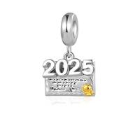 FGT Ciondolo con diploma di laurea 2024-2026, compatibile con braccialetti Pandora, regalo di Natale e compleanno, per donne, figlia, sorella, nipote, amici, Misura unica, Metallo, Nessuna pietra