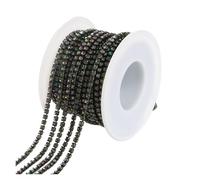 FGUJSUR 1/10Yard Rhinestone Chain Glitter Crystal Sew On Glue On Rhinestones for Clothes DIY Garment Accessories Trim Cup(Vitrail Medium,1 Yard,SS8 2.5mm)