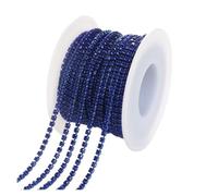 FGUJSUR 1/10Yard Rhinestone Chain Glitter Crystal Sew On Glue On Rhinestones for Clothes DIY Garment Accessories Trim Cup(Capri Blue,10 Yards,SS6 2mm)
