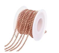 FGUJSUR 1/10Yard Rhinestone Chain Glitter Crystal Sew On Glue On Rhinestones for Clothes DIY Garment Accessories Trim Cup(Light Padp,1 Yard,SS8 2.5mm)
