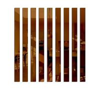 FGUJSUR 10/20 pezzi adesivo da parete a specchio striscia soggiorno TV sfondo arte fai te 3D Big Hotel Café(Brown,5x50cm 20pcs)