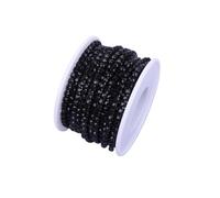 FGUJSUR 10 Yard Strass Rifiniture Pietra Tazza Catena Oro Diamante Applique Decorativo di Cristallo for Abiti(Jet Black,5Yard,SS6)