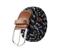FGUJSUR 107cm 120cm 130cm Unisex Casual Knitted Pin Buckle Belt Woven Canvas Elastic Expandable Stretch Belts For Women Men Girdle(FB 3.3cmX107cm,Blue black gray)