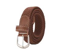 FGUJSUR 120-130cm Casual Knitted Pin Buckle Men Belt Woven Canvas Elastic Expandable Braided Stretch Belts For Women Jeans(C)