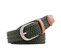 FGUJSUR 2.5cmx100cm Unisex Extended Elastic Knitted Thin Belt Women's Needle Button Canvas Jeans Student For Women(Dark Green)