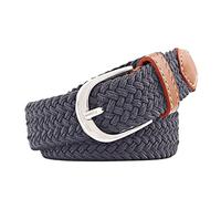 FGUJSUR 2.5cmx100cm Unisex Extended Elastic Knitted Thin Belt Women's Needle Button Canvas Jeans Student For Women(DARK GRAY)